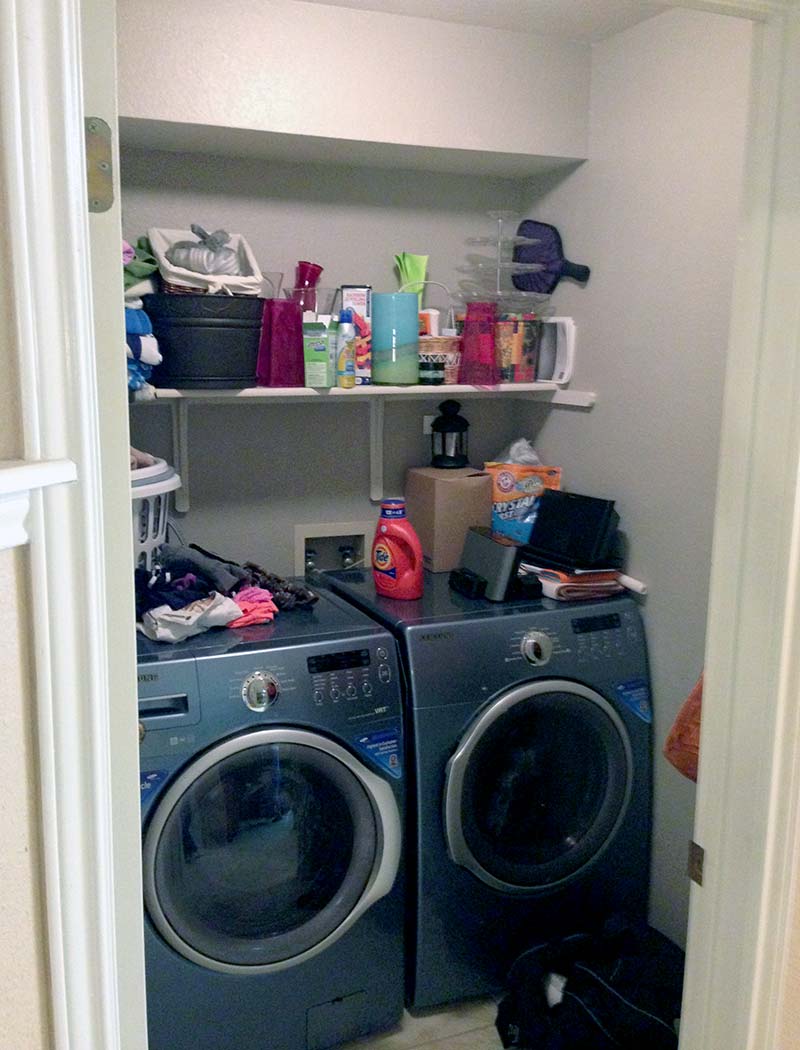 Cluttered Laundry Room Before