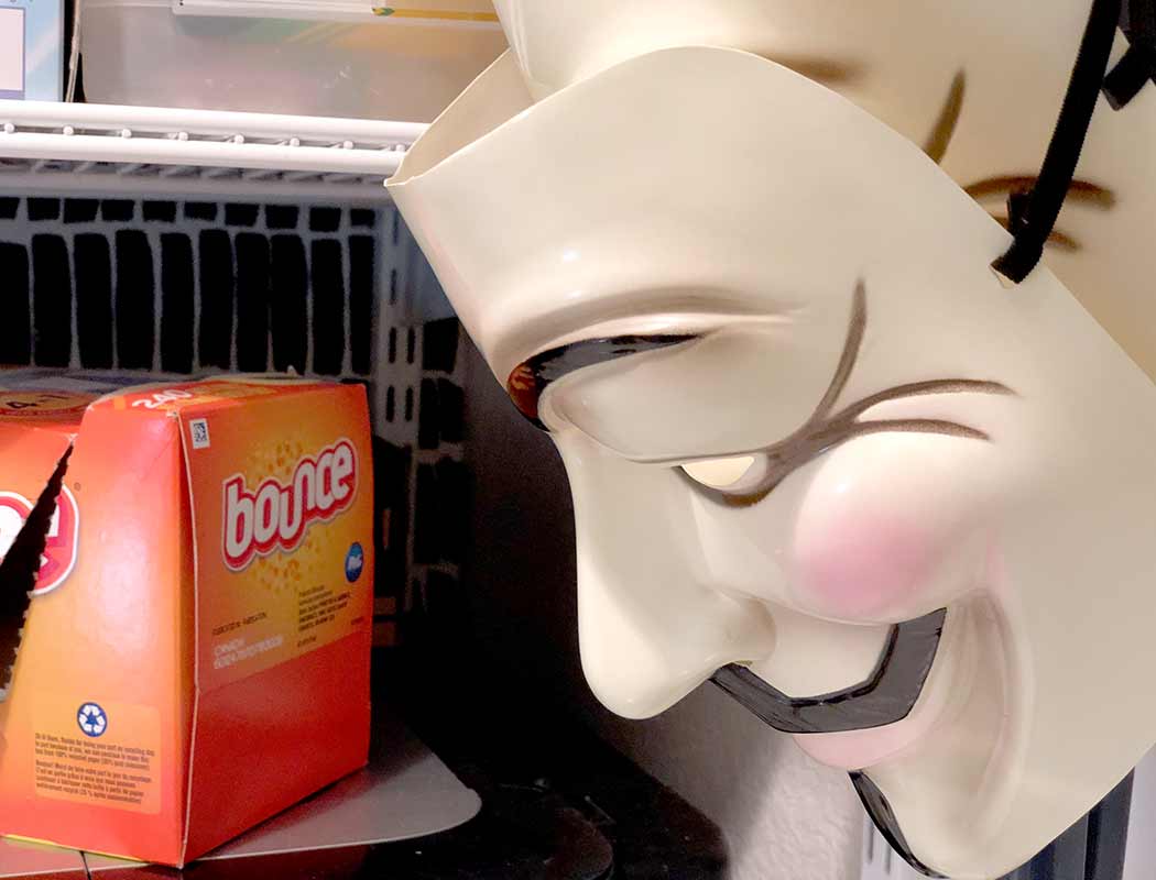 Laundry Room Halloween Mask Closeup